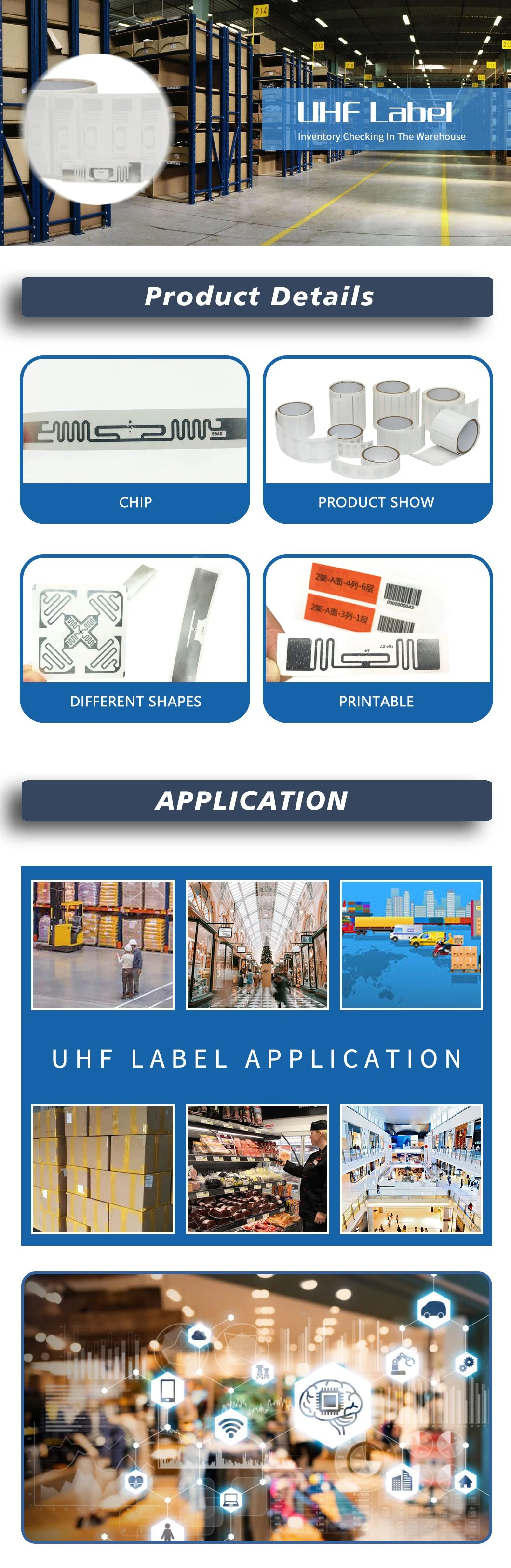 Factory Supply Customized RFID UHF Paper RFID Tag and RFID Sticker/Label for Asset Tracking