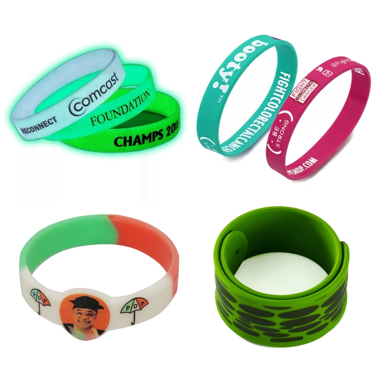 OEM Custom Silicone Rubber Embossed Debossed Printed Logo Wristband for Events