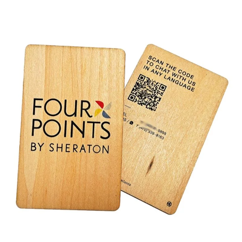 Logo Printing 13.56MHz RFID NFC Bamboo Wood Card for Management