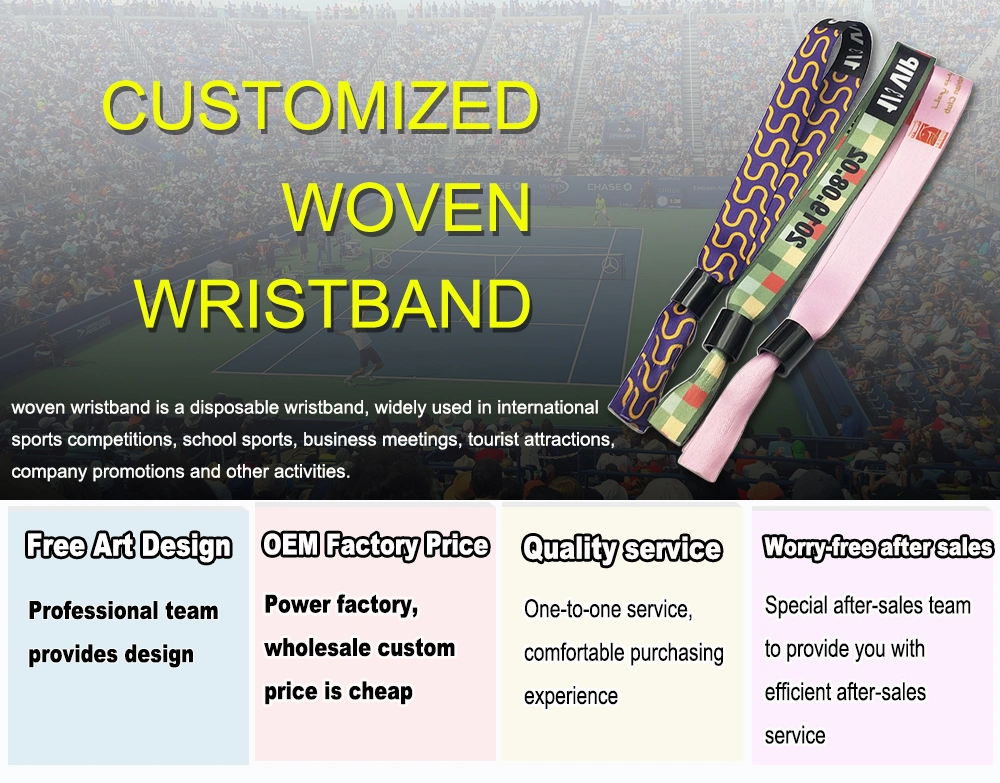 China Wholesale Custom Promotional Fashion Polyester Woven Bracelet Nylon RFID NFC Sport Elastic Textile Label Cotton Fabric Disposable Wristband for Event