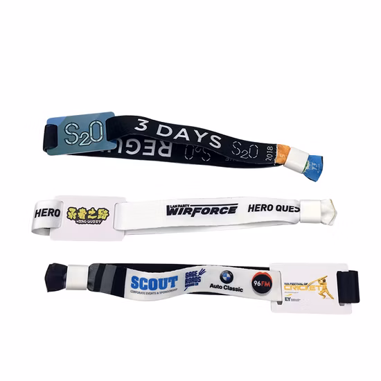 콘서트 액세스 제어를 위한 선물 일회용 폴리에스테르 RFID 손목 밴드