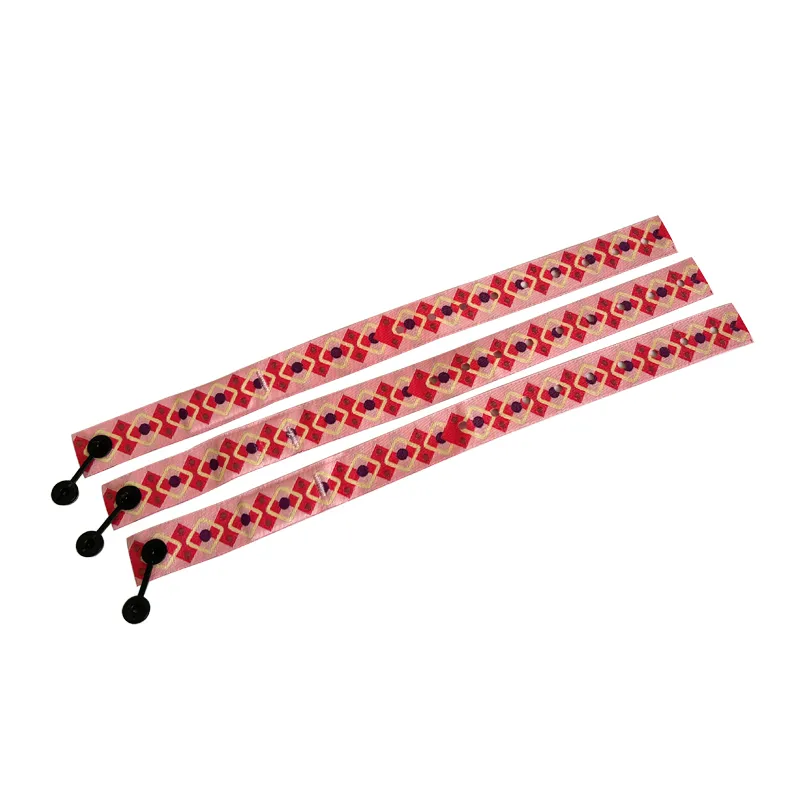 파티용 RFID 클립이 있는 일회용 이중 직물 손목 밴드