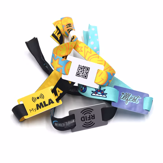 2023 출입 통제용 RFID/NFC 태그가 포함된 맞춤형 탄성 나일론/폴리에스테르 손목 밴드